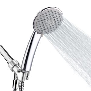 Superior Material 5 Settings Handheld Shower Head , Non-Clogging Nozzles High Pressure Shower Head with Handheld