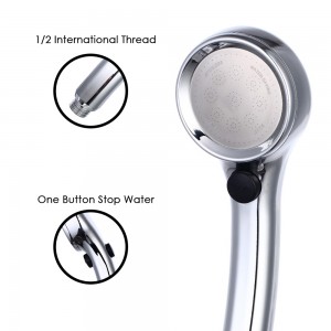 Water Save Chrome Shower Head With Stop Function