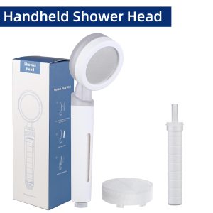 Transparent Microbubble Filter High Pressure Shower Head with Matching Head Dechlorination Box Handle pp Cotton