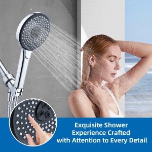 High Pressure Shower Head 3 Settings Fixed Showerhead High Flow Bathroom Showerhead for Luxury Shower Experience Even at Low Water Pressure