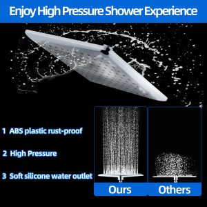 Shower Head Combo,9 Inch High Pressure Rain Shower Head with  Handheld Powerful Shower Spray Against Low Pressure Water