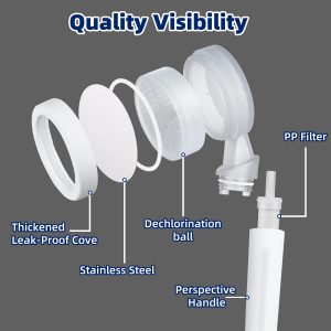 Transparent Microbubble Filter High Pressure Shower Head with Matching Head Dechlorination Box Handle pp Cotton