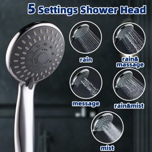 5 Function High Pressure  Handheld Shower  Head and  Water Saving  Shower  Head  For Bathroom