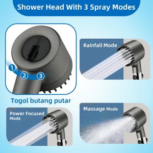 “Innovative Design! High Pressure Filtered  Shower Head with Gun Spray