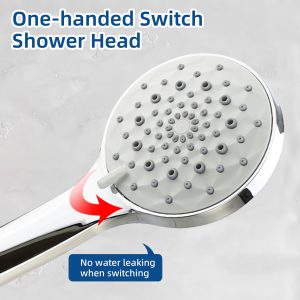 5-Mode High Pressure Handheld Shower Head, Consumer Reports Recommended High Flow Hand Held Showerhead with Teflon Tape Rubber Washers