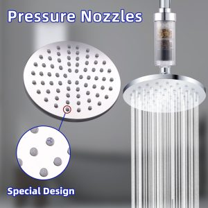 Luxury Filtered Shower Head Set 4 Stage Shower Filter，Reduces Chlorine and Heavy Metals，High Pressure Showerhead Filter