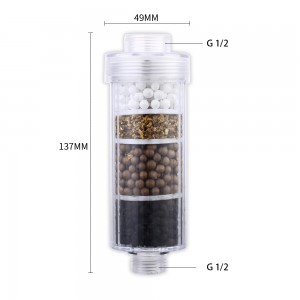 New Design Activated Carbon KDF Shower Filter, Multi-Stage Replaceable Chlorine