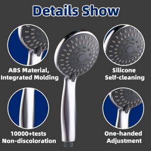 5 Function High Pressure  Handheld Shower  Head and  Water Saving  Shower  Head  For Bathroom