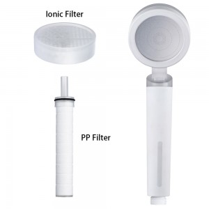 Wholesale White Frosted High Pressure Ionic Filter Shower Head