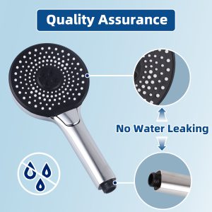 High Pressure Shower Head 3 Settings Fixed Showerhead High Flow Bathroom Showerhead for Luxury Shower Experience Even at Low Water Pressure