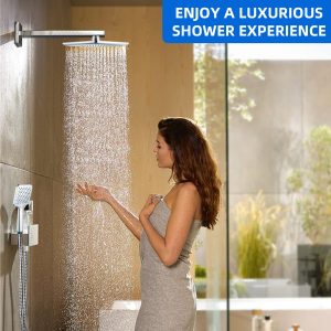 Shower Head Combo,9 Inch High Pressure Rain Shower Head with  Handheld Powerful Shower Spray Against Low Pressure Water