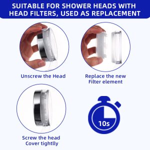 Shower Accessories, Head Filter Box Calcium Sulfite Ball, New Upgraded Filter Cotton Double Filtration, Remove Residual Chlorine And Impurities,Purify Water Quality