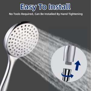 Easy Install 6-inch Handheld Shower Head 1 Function Raining for Shower