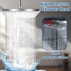 Shower Head High Pressure Rain, Luxury Bathroom Showerhead with Chrome Plated Finish, Adjustable Angles, Anti-Clogging Silicone Nozzles - Xinpaez water purification equipment Co., Ltd.