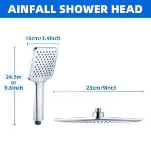 Shower Head Combo,9 Inch High Pressure Rain Shower Head with Handheld Powerful Shower Spray Against Low Pressure Water - Xinpaez water purification equipment Co., Ltd.