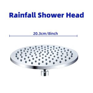 8 Inch Shower Head High Pressure Rain, Luxury Bathroom Showerhead with Chrome Plated Finish, Adjustable Angles, Anti-Clogging Silicone Nozzles - Xinpaez water purification equipment Co., Ltd.