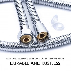 Flexible Shower Hose, Stainless Steel Brass EPDM Inner Tube 2M Double Lock