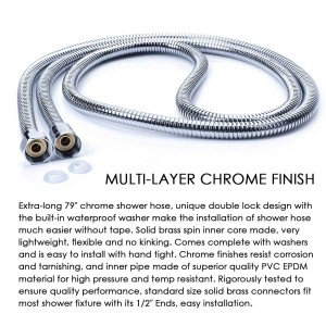 Flexible Shower Hose, Stainless Steel Brass EPDM Inner Tube 2M Double Lock - Xinpaez water purification equipment Co., Ltd.